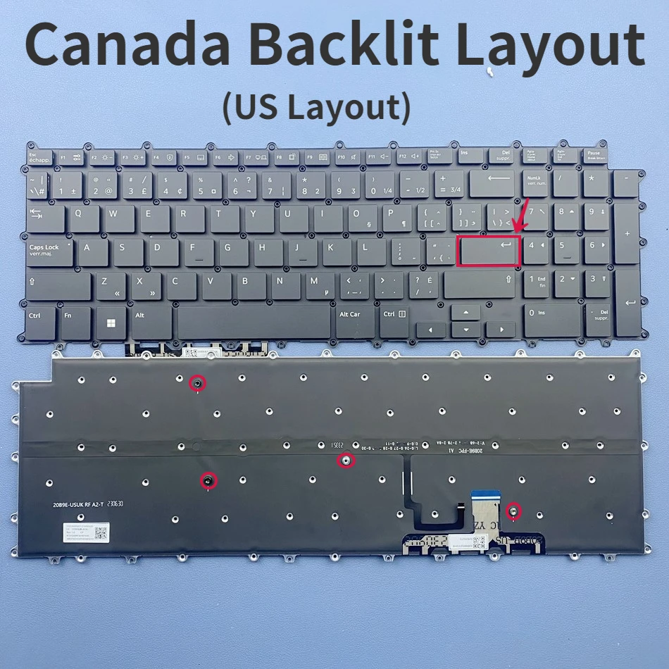 Canada(US Layout) Backlit Keyboard For LG Gram 17Z90P 17Z90P-G 17Z90P-K 17Z90P-N .APB7U1 17Z90P-N.APS5U1 17Z90P-K.AAB8U1 17Z95P