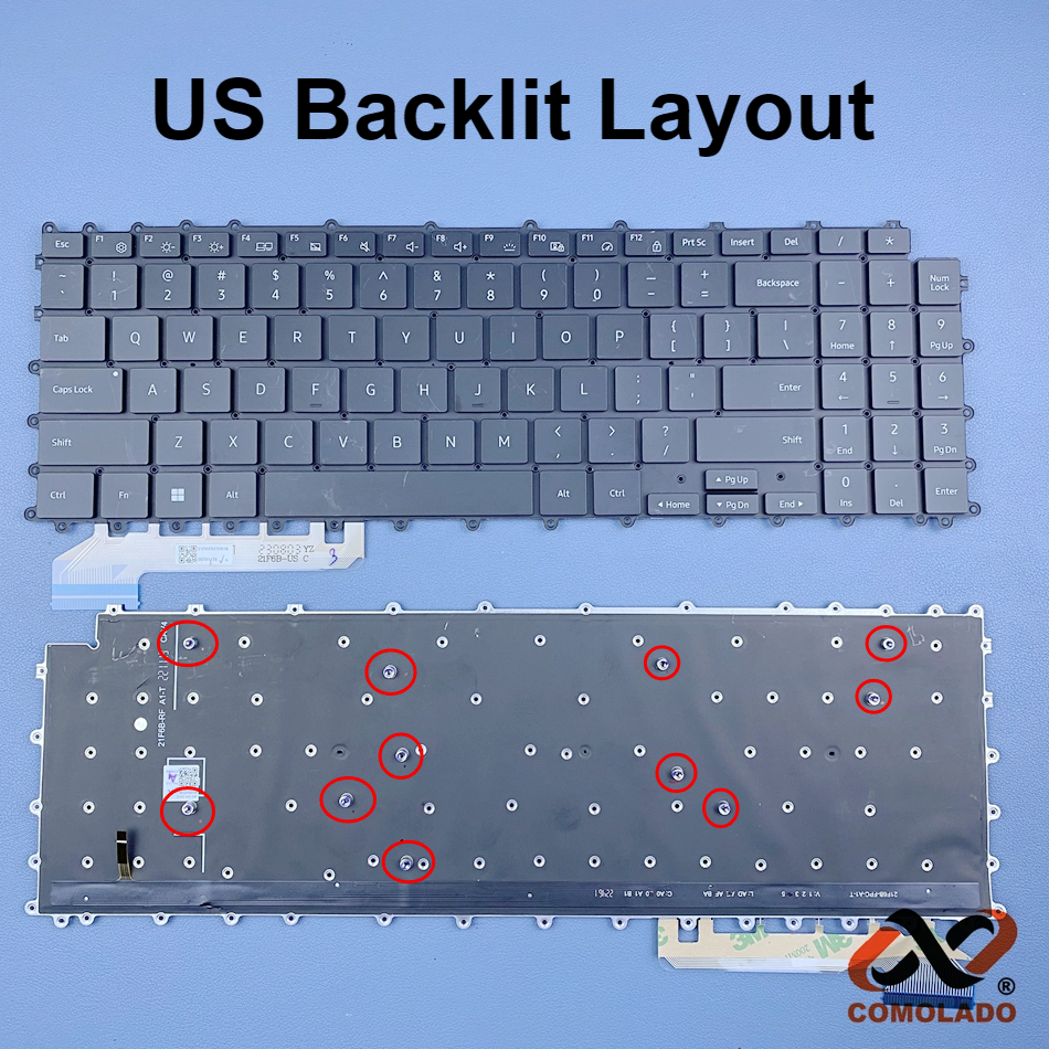 US Backlit Keyboard For Samsung Galaxy Book Pro 950QDB 950QED 930QED 950XED 950XDB 930QDB 960XFH 750QFG Series