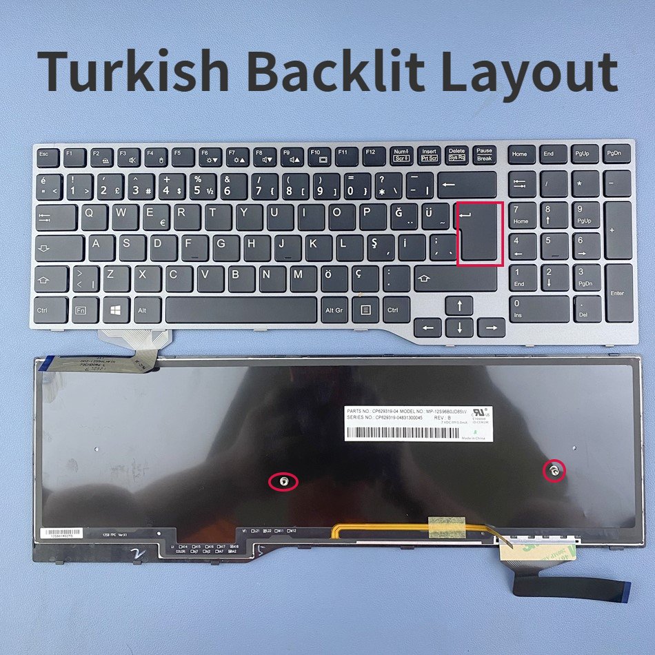 turkish Backlit Laptop Keyboard For Fujistu E754 Lifebook E557 E753 E756 E554 E556 CELSIUS H730 H760 H770 Series