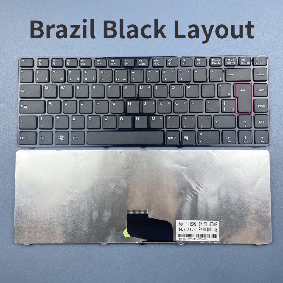 Brazil Black Keyboard For Toshiba STILS-1442 STI LS1442 For Darfon K41H K46H Tongfang Series V111330AK2 Br Layout