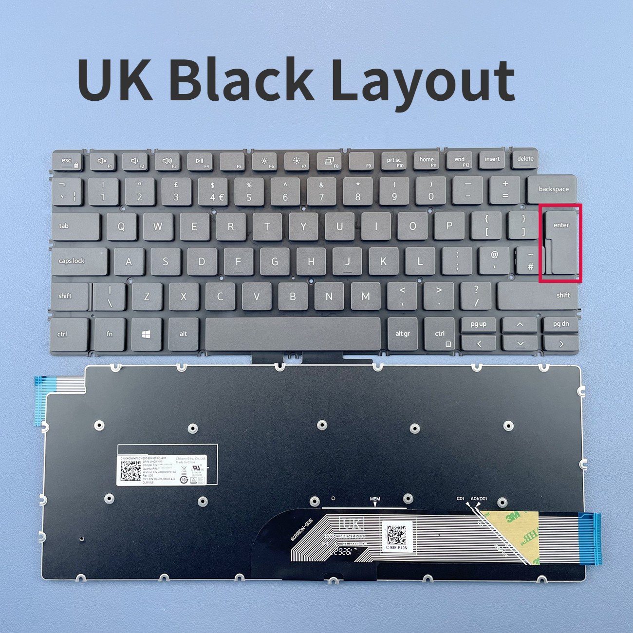 UK Black Keyboard For Dell Inspiron 13 5390 5391 7390 7391 14 5493 5498 7490 7491 5490 5494 Latitude 3301 3410