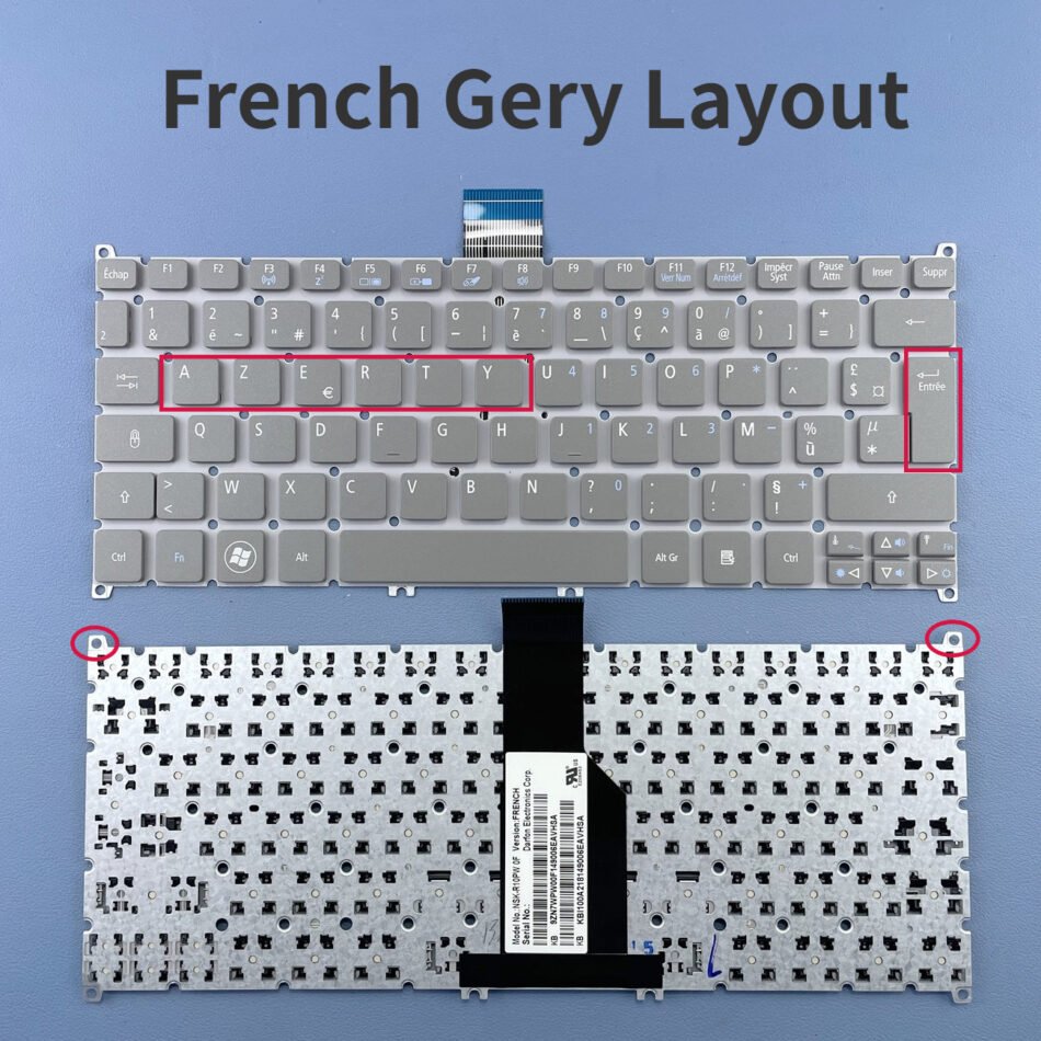 French Azerty Keyboard For Acer Aspire one 725 726 756 S3 MS2346 S3-371 S3-391 S3-951 S5 S5-391 V5-121 V5-131 V5-171 C710 B113 Series
