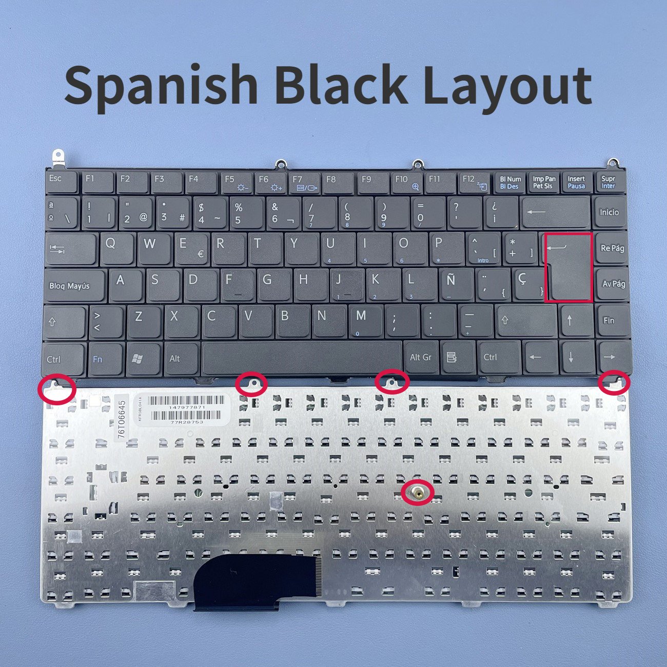 Spanish Keyboard for Sony Vaio VGN-AR VGN-FE VGN-AR850E VGN-AR870 VGN-AR270P VGN-FE15C FE35C FE45C FE28C Series