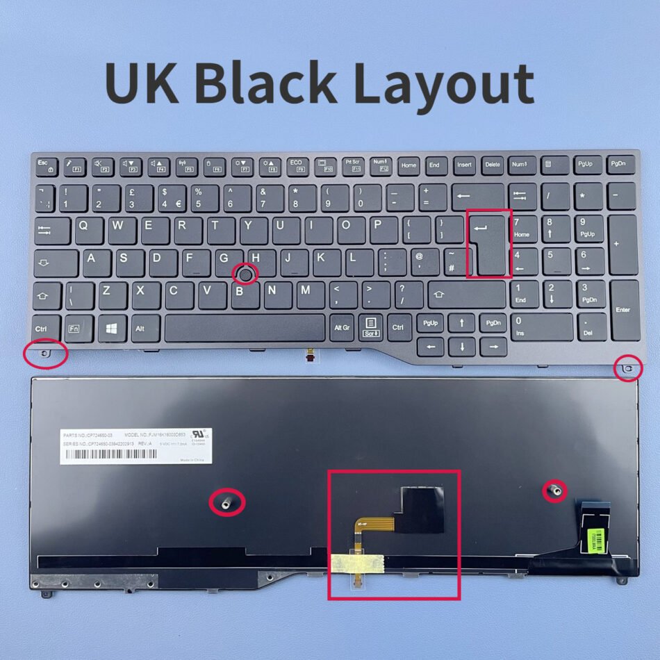 UK Laptop Keyboard For Fujitsu Lifebook U757 U758 U759 E558 E559 E458 E459 Series